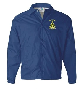 Mason / Masonic Past Master Embroidered Coaches Jacket / Windbreaker #909 - Picture 1 of 3