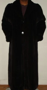 Men's 50" Long American Legend Black Ranch Mink Fur Coat Size 44-46 FREE SHIPPIN - Picture 1 of 8
