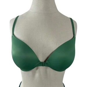 Victoria Secret Pink Push Up Green Front Closure Interchange Back Strap Size 34B - Picture 1 of 7