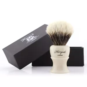 Cepillo de afeitado húmedo punta plateada con mango de resina de barba limpio para hombre - Imagen 1 de 6
