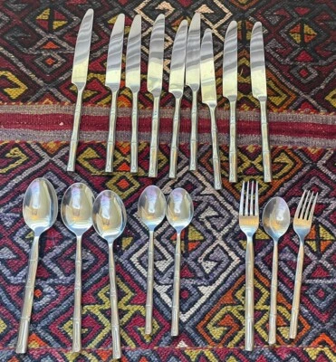 Cubiertos de acero inoxidable Hampton Silversmiths BAMBOO 17 piezas Foto 1 de 4