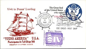 CGC Eagle Host Ship - 6.17.1982 - Philadelphia, PA (Brown Cachet) - F44224 - Picture 1 of 2