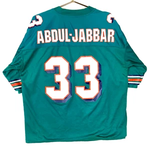 Vintage Miami Dolphins Jersey Size 52 Reebok Abdul Jabbar Nfl Reversible - Picture 1 of 12