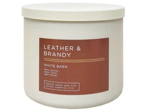 Bath & Body Works LEATHER & BRANDY 3 wick candle NEW - Picture 1 of 2