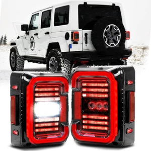 Pair LED Tail Lights For Jeep Wrangler JK JKU 2007-2018 Rear Reverse/Brake Lamps - Picture 1 of 11