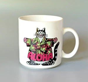 B Kliban Hawaii Katze Becher Kaffeetasse Aloha Hawaii Smiling Kitty Cartoon Vintage 1989 - Bild 1 von 10