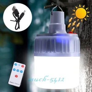 80W LED Solar Powered Panel Tent Lamp Yard Portable Camping Bulb Light Outdoor - Picture 1 of 18