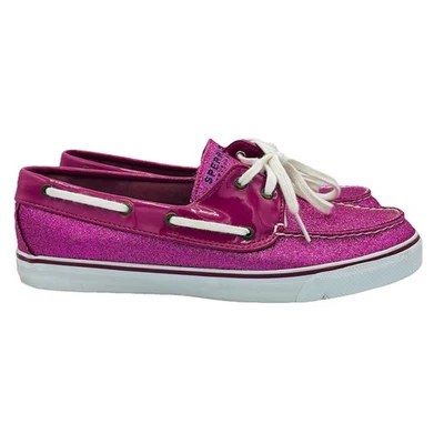Sperry Top Siders Womens Size 11 M Pink Glitter Shiny Boat Shoes Lace Up Sneaker - Image 1 of 4