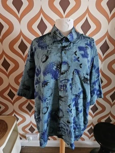 Vintage 80s / 90s Christian Dior Mens Silk Multicoloured Shirt - Vintage XXL - Picture 1 of 18
