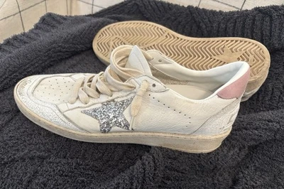 Size 9 Golden Goose Ballstar White Silver Glitter Limiited Edition 157/240 - Image 1 of 4