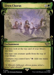 MTG Elven Chorus 611 Rare Showcase Scrolls The Lord of the Rings - Imagen 1 de 1