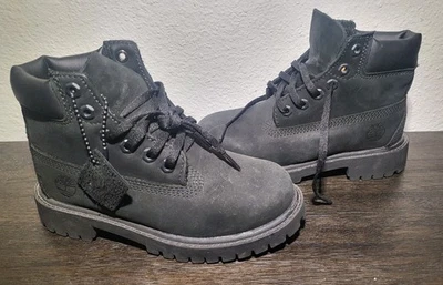 Timberland Juvenil Premium Niño Niña Cuero Negro Bota Impermeable Talla 13M   Foto 1 de 4