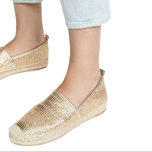 Scarpe Sam Edelman WMNS 9 oro Khloe espadrillas ballerine tessuto slip on abbigliamento resort - Foto 1 di 10