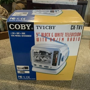 Coby CX-TV1 5" Analog CRT Television AM/FM Radio New Old Stock Box Car Boat - Picture 1 of 14