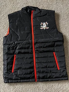 2025-26 Anaheim Ducks Season Ticket Holder Puffer Vest Black Orange Men Sz XL - Picture 1 of 8