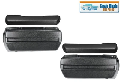 1968 - 1972  Chevy & Oldsmobile; Front Arm Rest Base & Pads - Black - Image 1 of 4