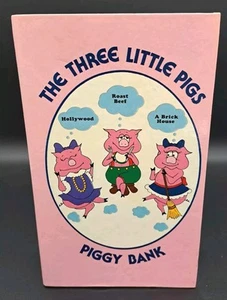 Vintage RARE Three Little Pigs Book Coin Piggy Bank Bright Crest LTD USA - Picture 1 of 6