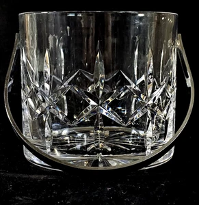 ATLANTIS FERNANDO ICE BUCKET w HANDLE, Cut Lead Crystal, 5", PORTUGAL - Picture 1 of 8