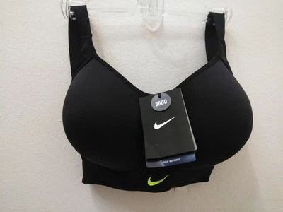NEW NIKE 36DD Women's PRO HERO HIGH SUPPORT Sports Bra-Black/Volt 62027 - Image 1 of 4