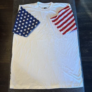 Vintage LA Sportswear T-Shirt American Flag Sleeves Single Stitch USA Herren XL - Bild 1 von 9