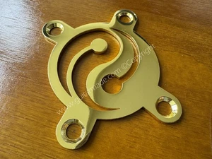 Custom Made! Yin-Yang Neck Plate With 4Pcs Screws For Your Guitar or Bass - Gold - Picture 1 of 4