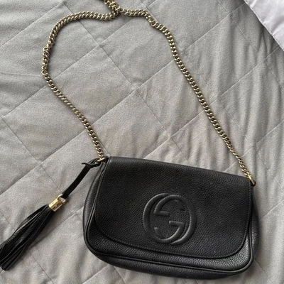 Gucci Soho Black Leather Shoulder Bag - Image 1 of 4