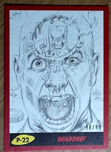 2017 Mars Attack's The Revenge Red Card P-22 HEADSHOT. - Picture 1 of 3