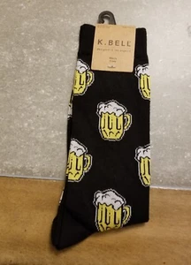 MENS K.BELL BEER MUG SOCKS ONE SIZE (SHOE SIZE 6.5 -12) - Picture 1 of 2