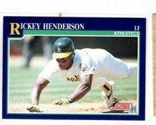 Lot of 2 1991 Score Deck  Rickey Henderson Oakland A's  #10 Baseball Cards