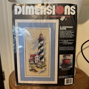 Rare 1995 Dimensions Cross Stitch A Lighthouse Dream 8 X 16 Deadstock Sealed - Bild 1 von 4