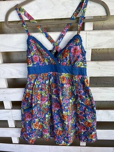 NWT Abercrombie Girls Sun Dress Floral Multicolor Adjustable Strap Size L Y2K - Picture 1 of 12