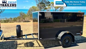 AUSTRALIAN Made 8x5 Enclosed 750kg ATM Cargo Trailer 1200mm High Spare Tyre - Picture 1 of 8