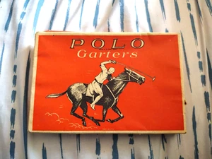 Vintage Polo Garters Box Horse EMPTY 1930's RARE Rectangle Shape/Size! - Picture 1 of 6