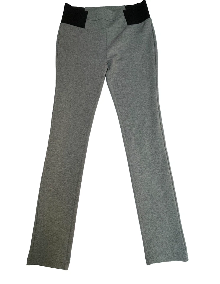 Ci Sono Women's Gray Straight Stretchable Leggings Large Mid-Rise Elastic Waist - Image 1 of 4