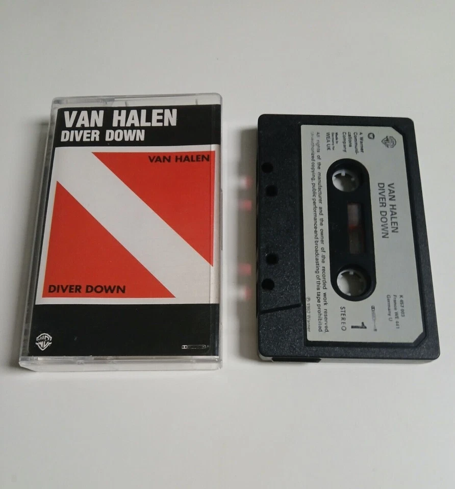 VAN HALEN DIVER DOWN CASSETTE TAPE 1982 PAPER LABEL WARNER BROS - Image 1 of 1