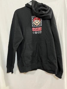 Nintendo Super Mario Hoodie Boys Black Fleece Pullover Sweater U pick Sizes New - Picture 1 of 4