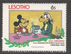 Lesotho #417 (A82) VF MNH - 1983 6s Christmas Dinner, Mickey Mouse and Goofy - Picture 1 of 1