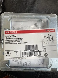 NEW, WIREMOLD G4047BX 2-GANG DUPLEX RECEPTACLE GRAY - Picture 1 of 2