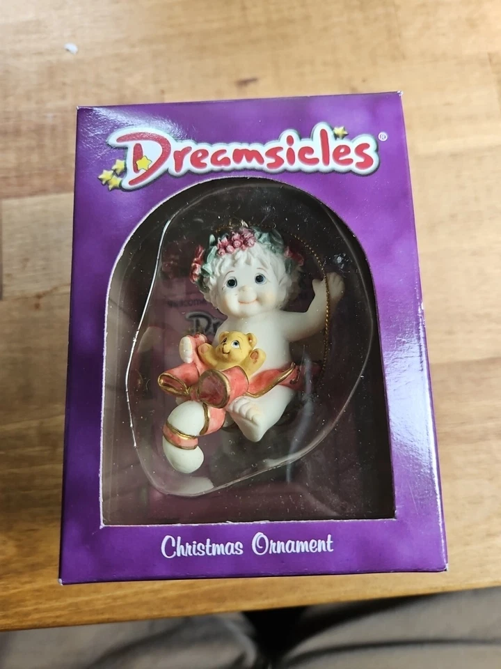Dreamsicles CHERUB Candy Cane #10829 Angel Hanging Ornament Vintage 1999
