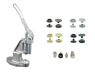 ISTATOOLS® Druckknopfpresse, 90 Set Druckknöpfe Ringfeder 15mm rostfrei, Ösenpresse