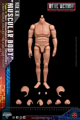 1:6 Soldier Story Ver. 6.0 Male Muscle Body Type C Non Detachable Neck SS-A003 Cover