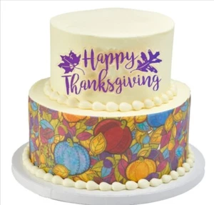 Thanksgiving Cake Cupcake Topper 4 pack - Picture 1 of 5