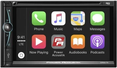 Power Acoustik 2 Din CPAA-70D CD DVD Player Android Auto CarPlay Bluetooth USB - Image 1 of 4