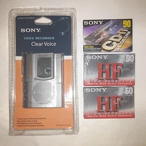Sony TCM-150 Handheld Standard Cassette Clear Voice Recorder And 3 Tapes - Picture 1 of 12