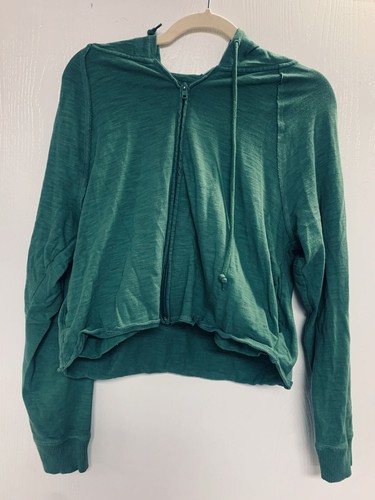 UNDERCOVER Felpa con cappuccio Victoria Secret rosa full zip crop top verde medio manica lunga tinta unita