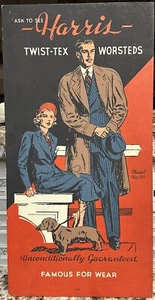 Seltenes frühes Harris Tweed Twist-Tex Worsteds Wolle Kleidung Werbung Ladenschild - Bild 1 von 12