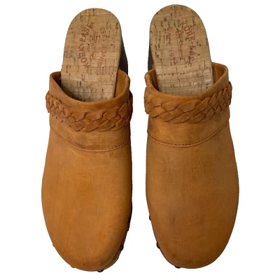 Zuecos Kork Ease Tilly Zapatos Talla 11 Sin Cordones Mules Marrón Tostado Cuero Trenzado Foto 1 de 4