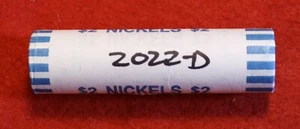 2022-D Jefferson Nickels 40 Münzrolle Stempelglanz - Bild 1 von 3