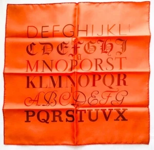 HERMES Petit Carre 45 Silk Scarf A.M.CASSANDRE Orange Rare Vintage Unused - Picture 1 of 3