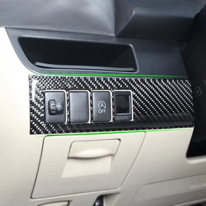Car Carbon Fiber Headlight Switch Adjust Panel Frame Cover For Toyota Highlander - Picture 1 of 4